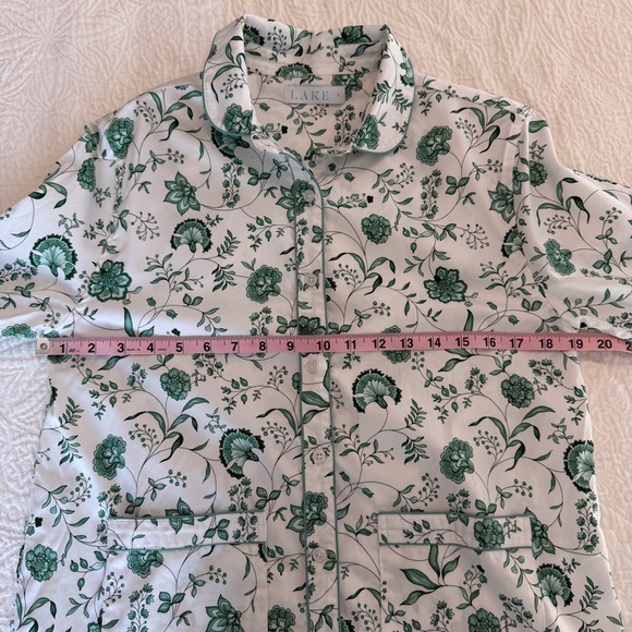 LAKE Pajamas Poplin Piped Pants Set in Meadow Vines Cotton Small NEW - Picture 7 of 8